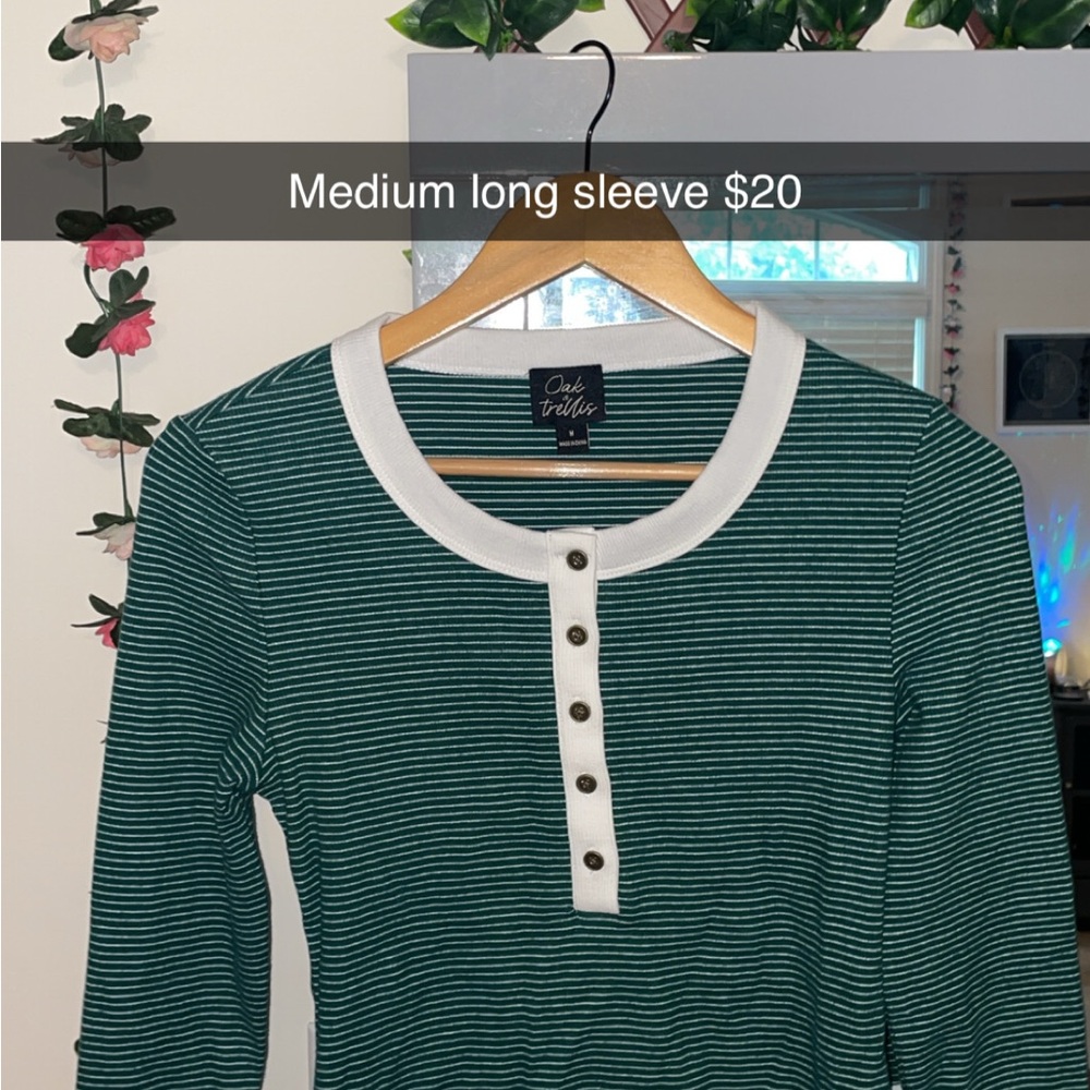 Green Striped Women's Top